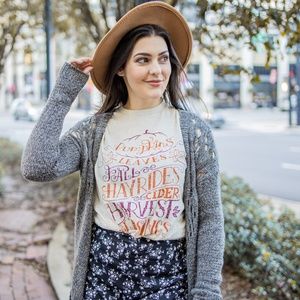 Fall Autumn Pumpkins Leaves Holiday Graphic Tee